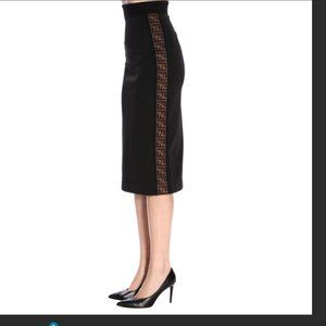 Fendi  Black jersey Zucca Motif Skirt NWT IT 38 US XS|Small $1300